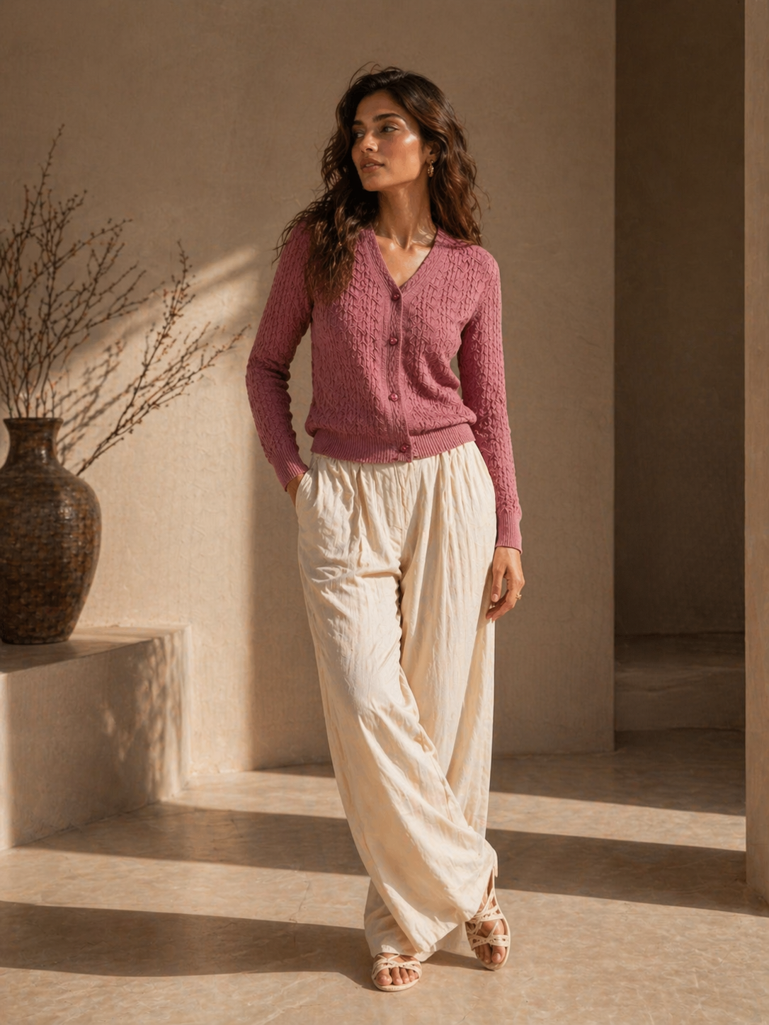Purple Knitted Cardigan