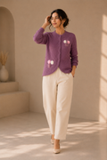 Purple Knitted Cardigan