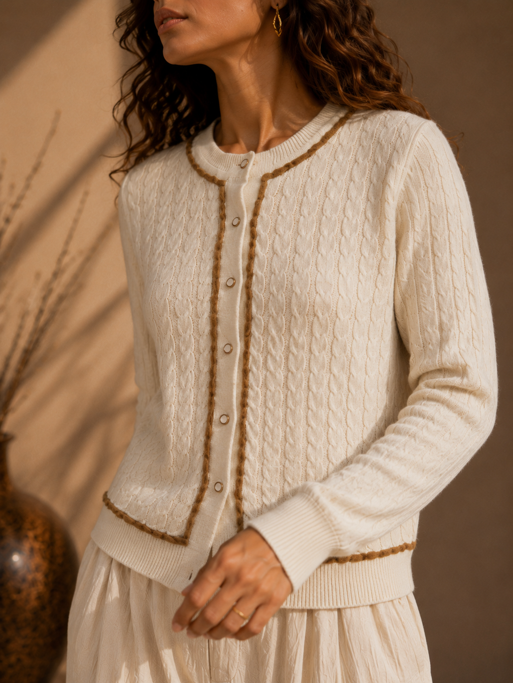 Knitted cream cardigan