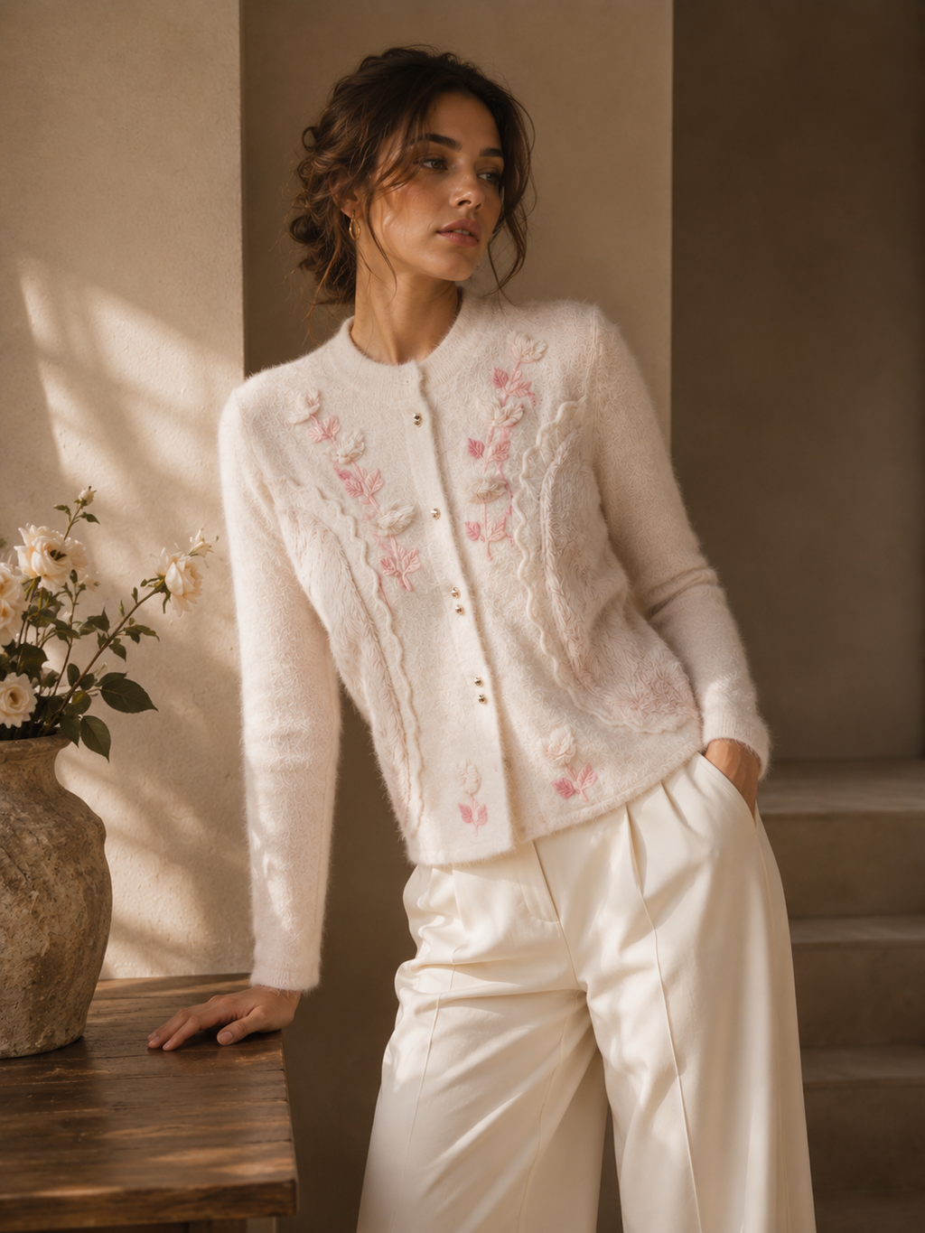 Pink Fur Cardigan