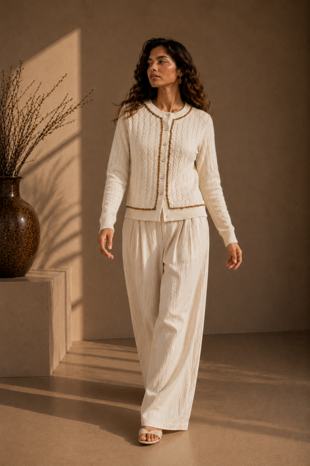 Knitted cream cardigan