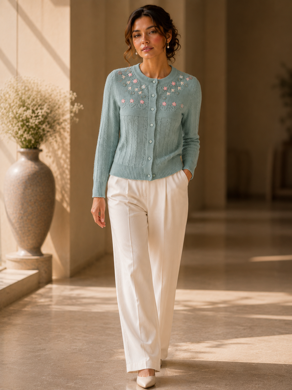 Blue Knitted Cardigan