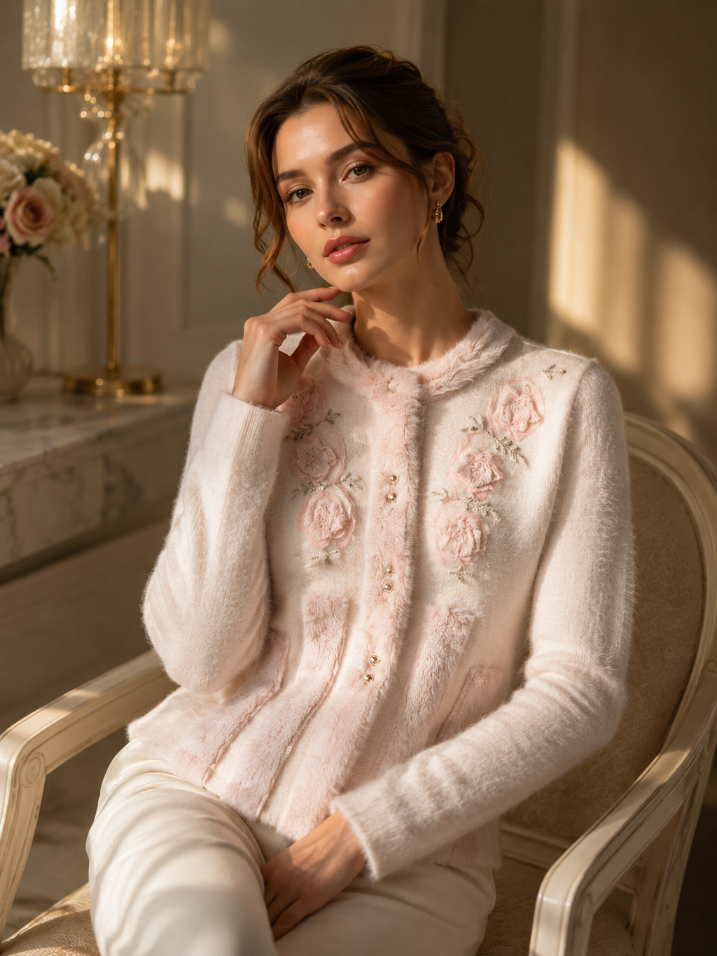 Baby PInk Fur Cardigan