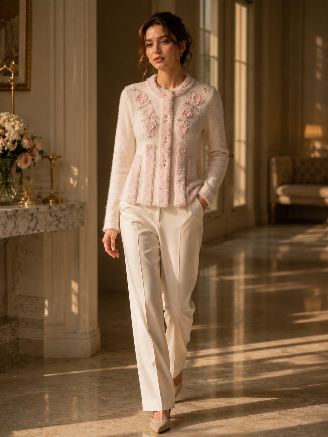 Baby PInk Fur Cardigan