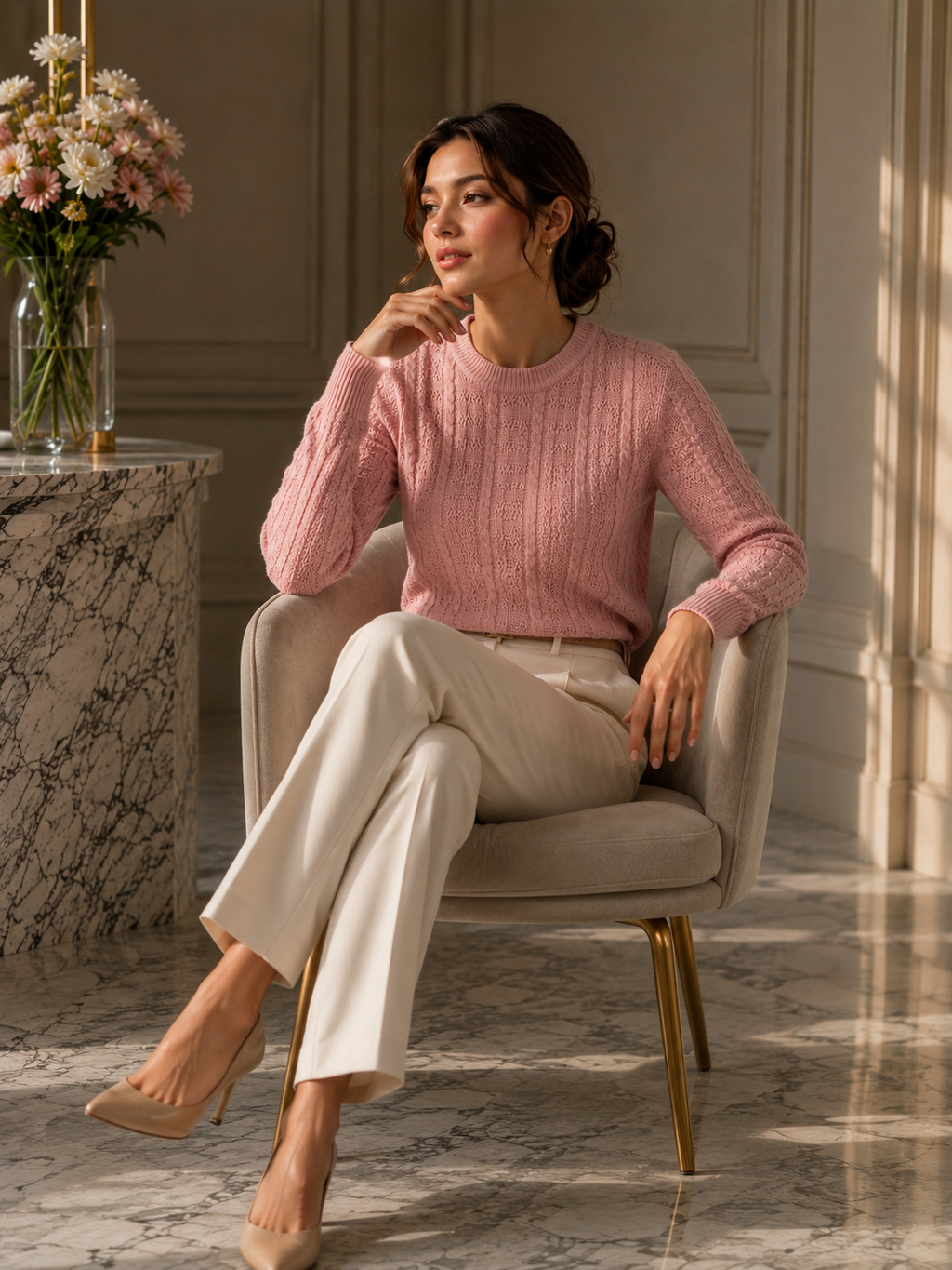 Knitted Pink Sweater