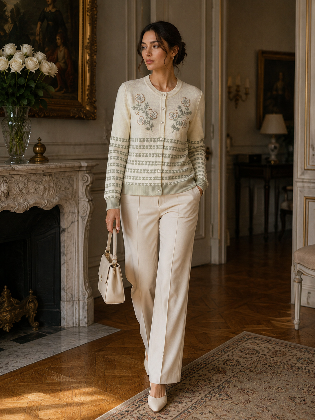 White Knitted Cardigan