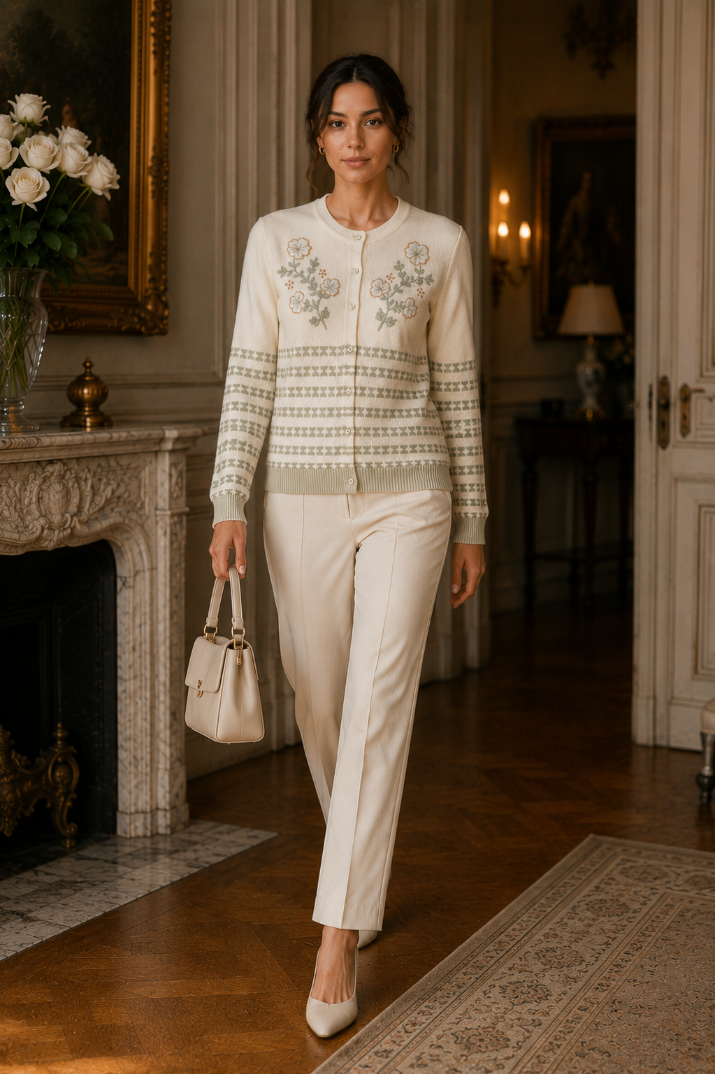 White Knitted Cardigan