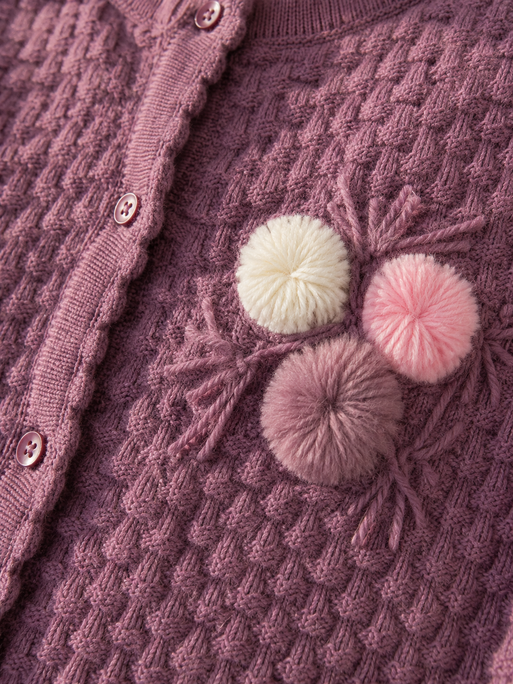 Purple Knitted Cardigan