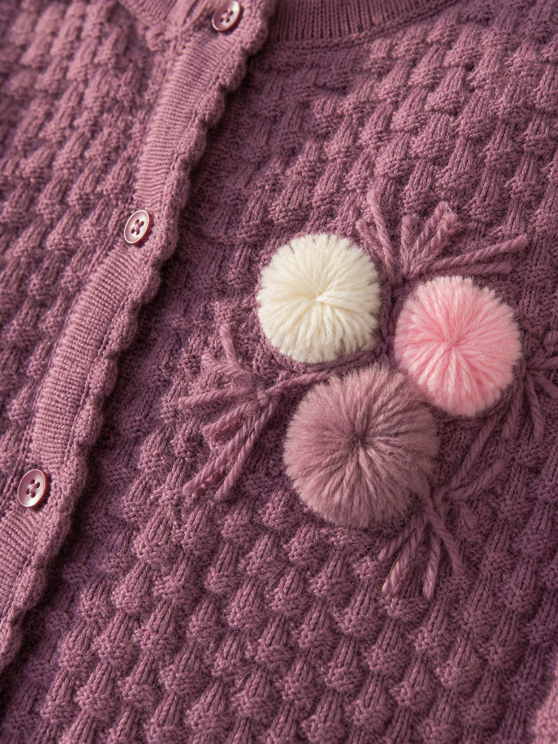 Purple Knitted Cardigan