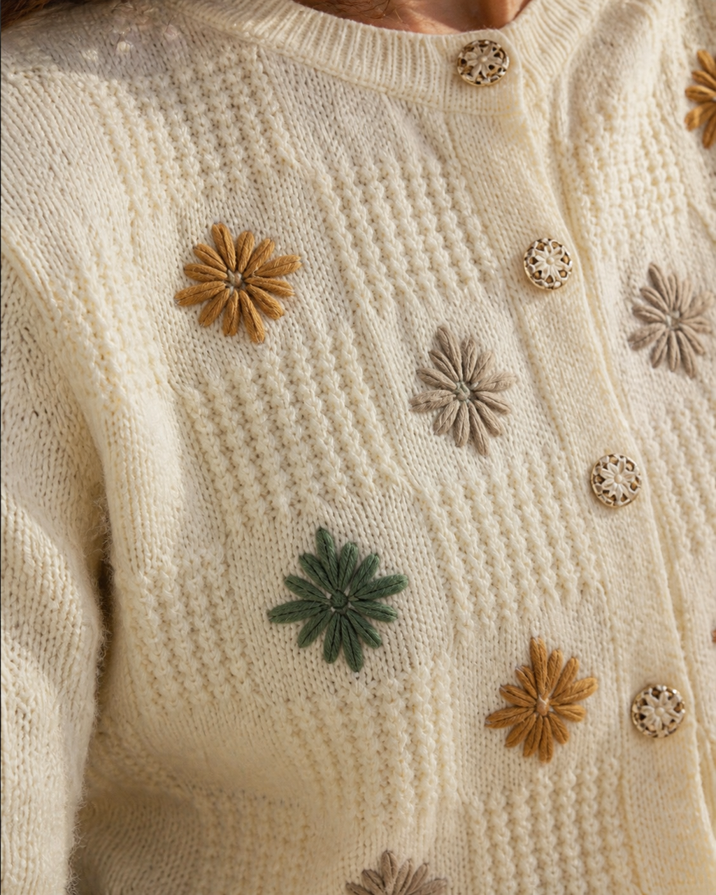 Beige Knitted Cardigan