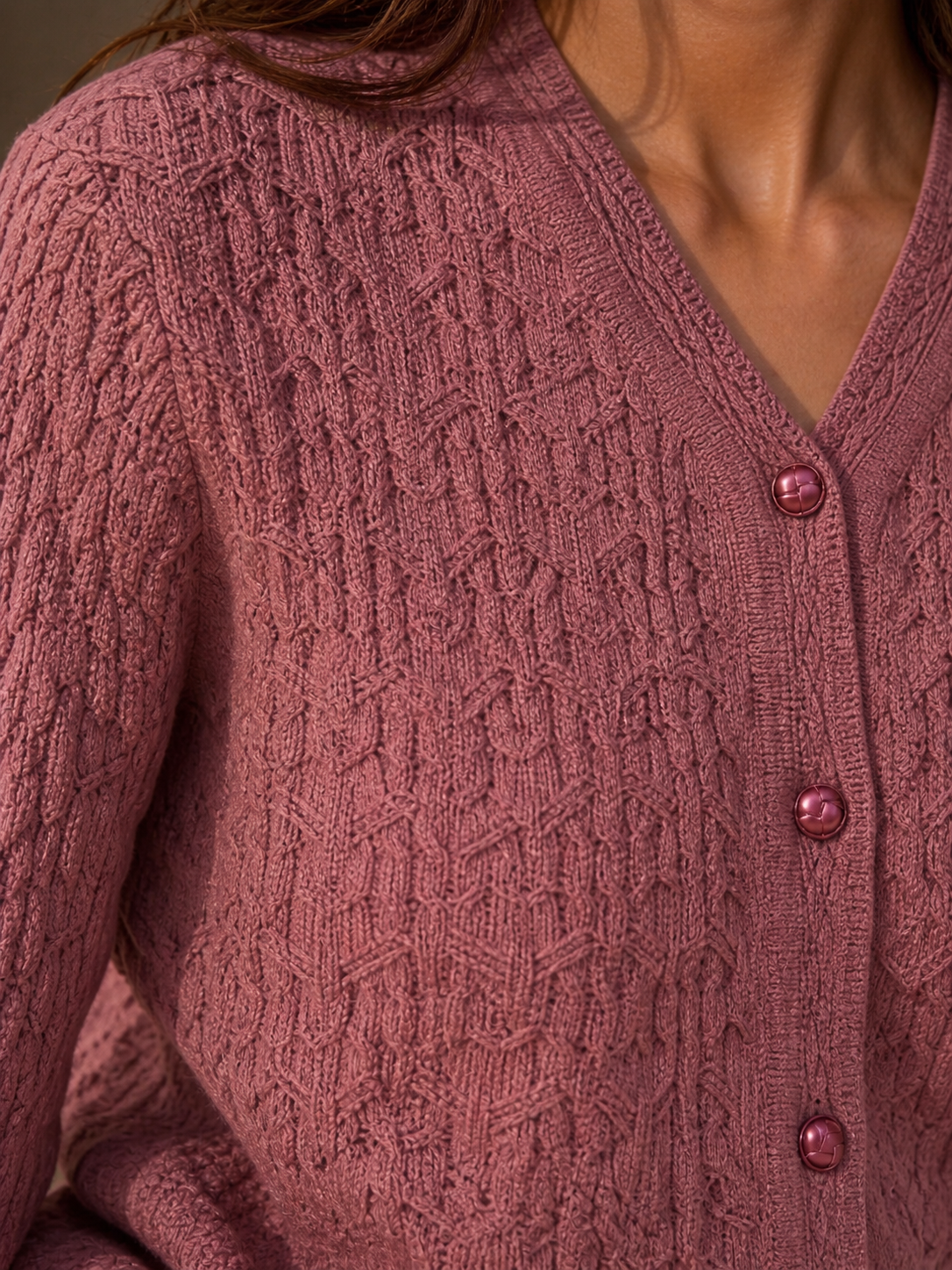Purple Knitted Cardigan