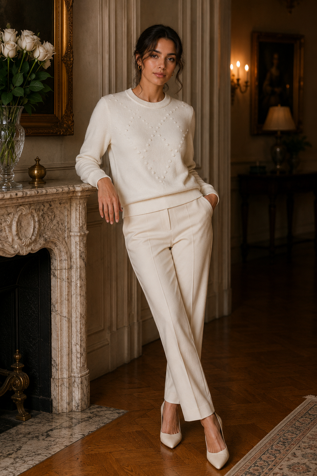 White Knitted Sweater