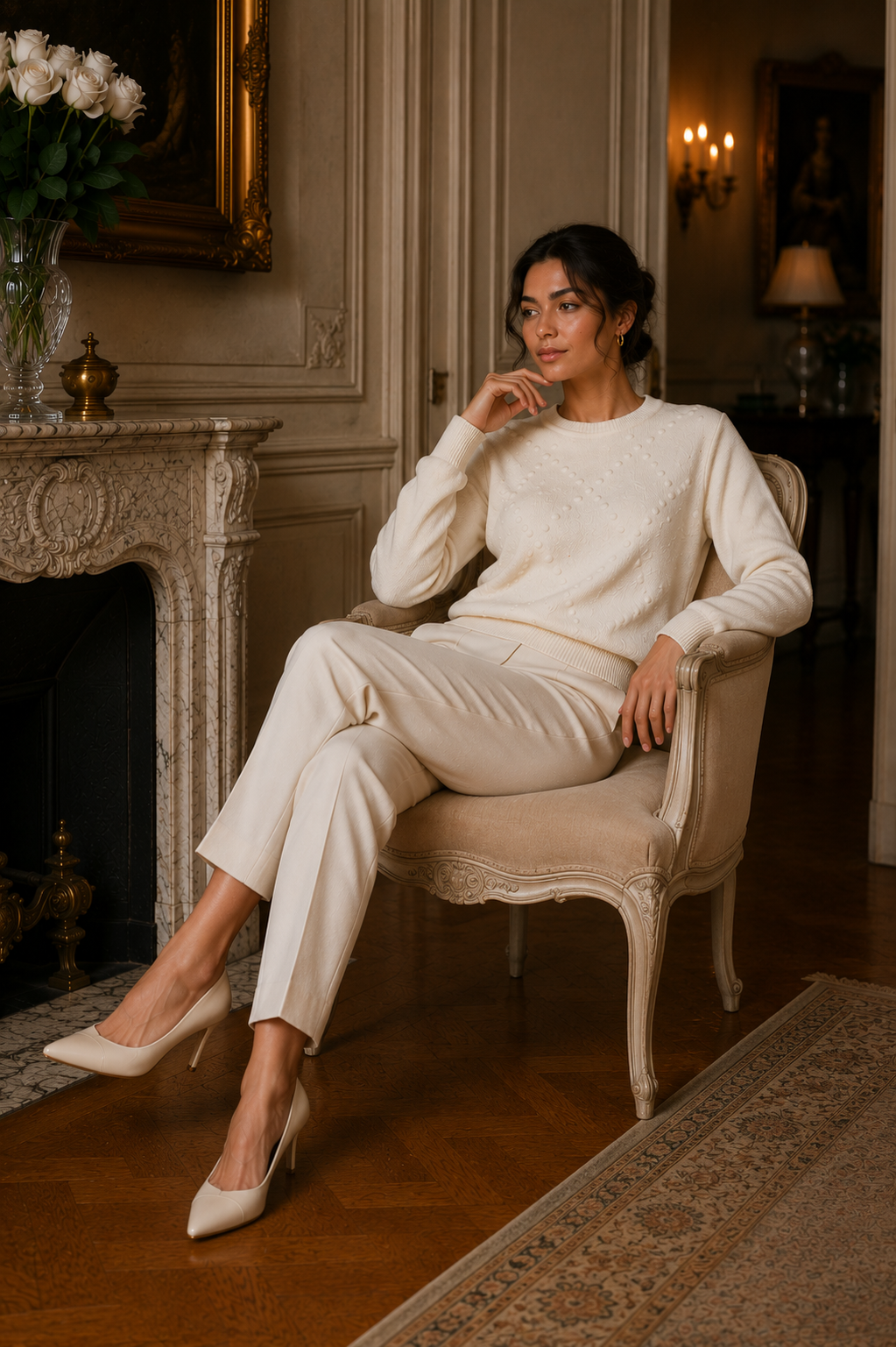 White Knitted Sweater